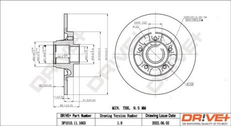 TARCZA HAM. TYЈ RENAULT KANGOO 08- 275X11 WITH BEARING Drive+ DP1010111663