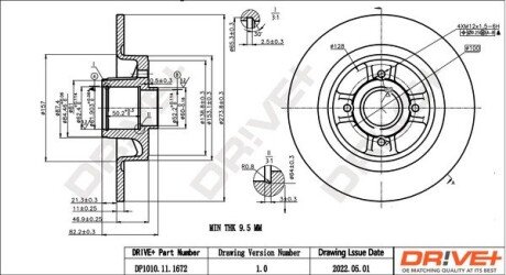 TARCZA HAM. RENAULT SCENIC II 03- 275X11 WITH BEARING Drive+ DP1010111672