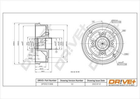 BКBEN HAMULCOWY RENAULT CLIO II 98- /180.2X83/ Drive+ DP1010111698