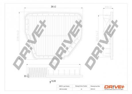 Фильтр воздушный Opel Antara/Chevrolet Captiva 2.0D/2.4LPG/3.2V6 06- Drive+ DP1110100202