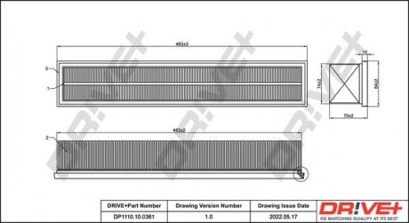 Фильтр воздушный MB C-class (W203) M111 Kompressor 00-02 Drive+ DP1110100361