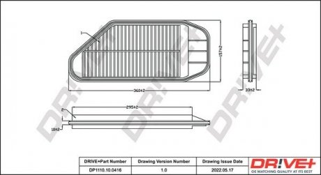 Фильтр воздушный Chevrolet Spark 1.0-1.2 10- Drive+ DP1110100416