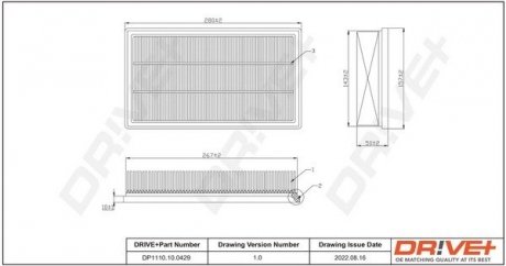 Фильтр воздушный Fiat Stilo 1.6 01-08 Drive+ DP1110100429