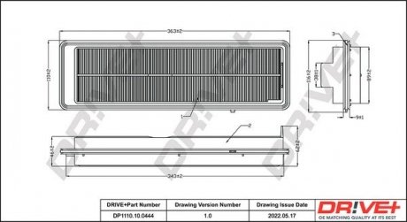 Фильтр воздушный Honda Accord VII 2.2i-CTDI 04-08 Drive+ DP1110100444