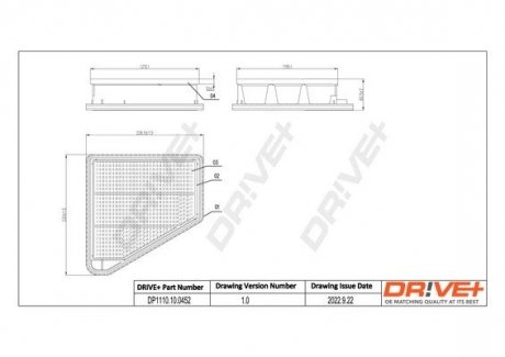 Фільтр повітряний Honda Civic 1.6/2.2 D 12- Drive+ DP1110100452