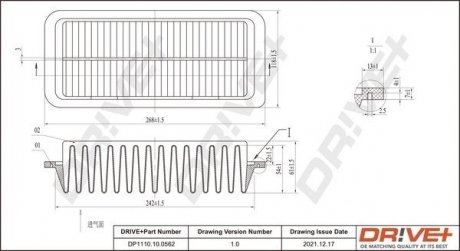 Фильтр воздушный Toyota Yaris 1.4 D-4D 01-05 Drive+ DP1110100562