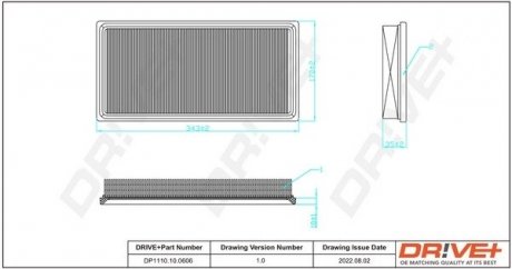 Фильтр воздушный Volvo S40/V40 1.6-2.0 95-03 Drive+ DP1110100606