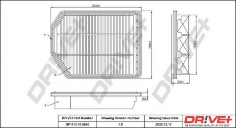 Фильтр воздушный Kia Сarens III 1.6-2.0 CRDI 06- Drive+ DP1110100640