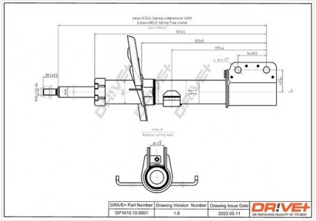 Амортизатор (передній) Renault Clio III 05- (ГАЗ) Drive+ DP1610100001