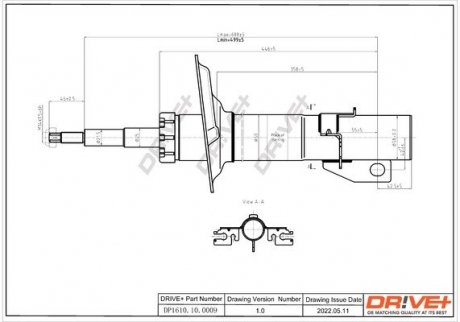 Амортизатор (передній) Citroen Jumper/Fiat Ducato/Peugeot Boxer 06- (1.1-1.5t) Drive+ DP1610100009