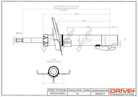 Амортизатор (передній) Renault Scenic 03- Drive+ DP1610100012