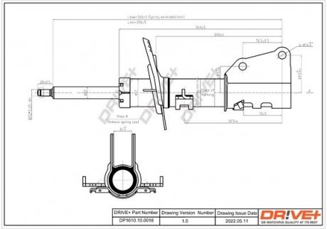 Амортизатор (передній) Renault Kangoo 08- R15/16 (maxi baza) (цапфа 36mm) (d22mm D51mm) Drive+ DP1610100018