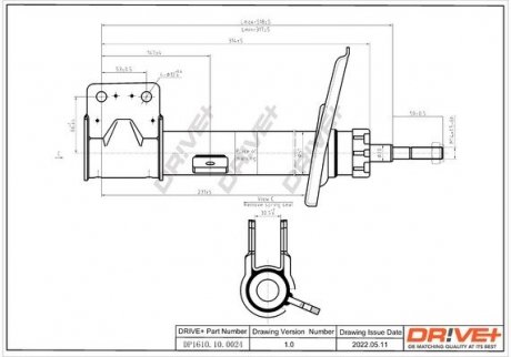 Амортизатор (передній) Citroen Berlingo/Peugeot Partner 08- (L) Drive+ DP1610100024