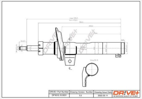 Амортизатор (передній) VW Caddy 03- (D 50) Drive+ DP1610100031 (фото 1)