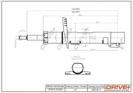 Амортизатор (передній) VW Polo/Skoda Fabia 99-14/Roomster 06- Drive+ DP1610100035