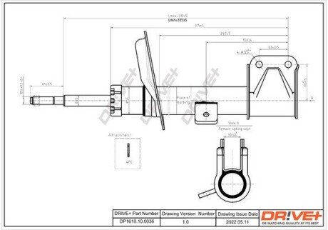 Амортизатор (передній) Citroen C4 04-/Peugeot 307 00- (R) Drive+ DP1610100036