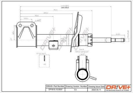 Амортизатор (передній) Citroen C4 04-/Peugeot 307 00- (L) Drive+ DP1610100037