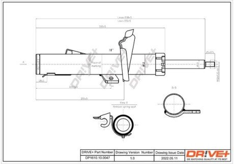Амортизатор (передній) Ford C-Max/ Focus 04- (L) Drive+ DP1610100047