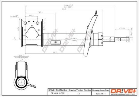 Амортизатор (передній) Citroen C4 II 09- (L) Drive+ DP1610100061