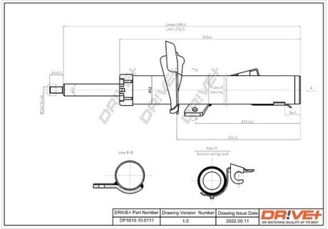 Амортизатор (передній) Ford Focus 03- (R) Drive+ DP1610100111