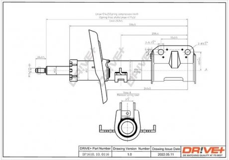 Амортизатор (передній) Renault Scenic III 09- Drive+ DP1610100116