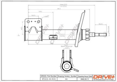 Амортизатор (передній) Citroen C4 06-13 (L) Drive+ DP1610100124