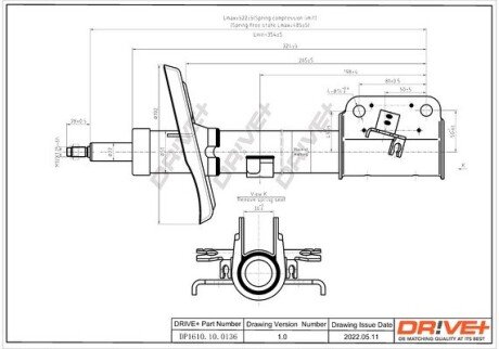 Амортизатор (передній) Renault Laguna III 07- Drive+ DP1610100136