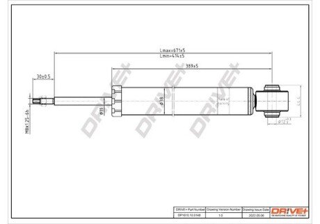 Амортизатор (задній) Ford Fiesta 01-08 Drive+ DP1610100148