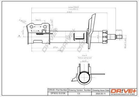 Амортизатор (передній) Opel Astra H 03- (R) Drive+ DP1610100156