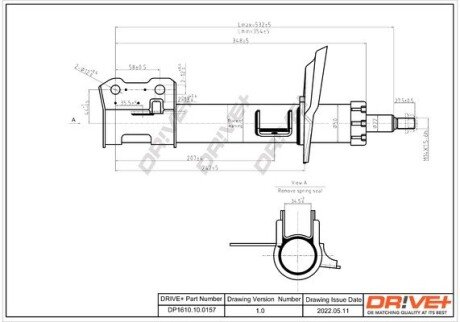 Амортизатор (передній) Opel Astra H 03- (L) Drive+ DP1610100157