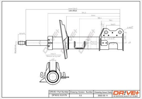 Амортизатор (передній) Fiat Doblo 10- (R) Drive+ DP1610100179