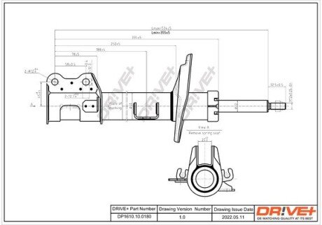 Амортизатор (передній) Fiat Doblo 10- (L) Drive+ DP1610100180 (фото 1)