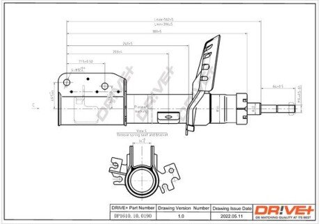 Амортизатор (передній) Citroen Jumpy/Fiat Scudo/Peugeot Expert 07- (R) Drive+ DP1610100190