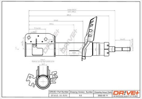 Амортизатор (передній) Citroen Jumpy/Fiat Scudo/Peugeot Expert 07- (L) Drive+ DP1610100191