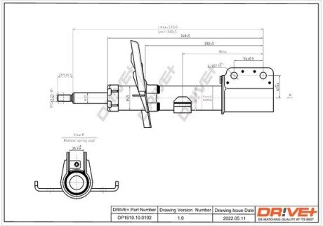 Амортизатор (передній) Renault Captur 0.9 12V 13- Drive+ DP1610100192