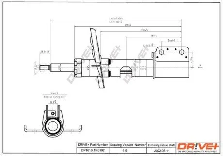 Амортизатор (передній) Renault Captur 0.9 12V 13- Drive+ DP1610100192