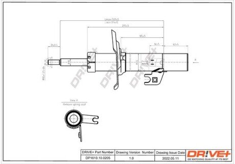 Амортизатор (передній) Citroen C1/ Peugeot 107/ 108/ Toyota Aygo 05- (R) Drive+ DP1610100205