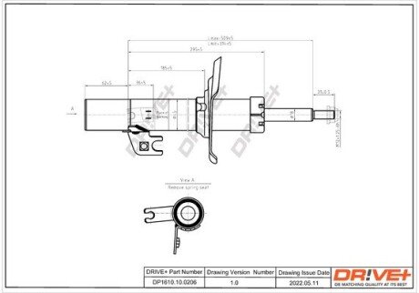 Амортизатор (передній) Citroen C1/ Peugeot 107/ 108/ Toyota Aygo 05- (L) Drive+ DP1610100206