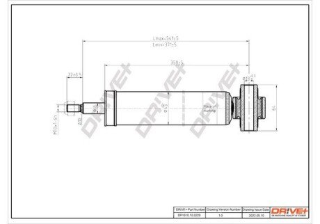 Drive+ Амортизатор (задній) BMW 3 (F30/F80)/4 (F32/F82) 11- N13/N20/N47 Drive+ DP1610.10.0220