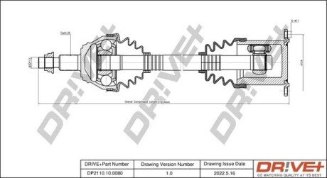 P├ô┼üO┼Ü NAP─śDOWA VW GOLF 97-05 LEWA Drive+ DP2110100080