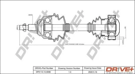 P├ô┼üO┼Ü NAP─śDOWA VW GOLF 98-05 LEWA Drive+ DP2110100090