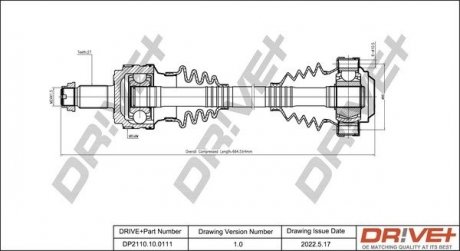 Піввісь (задня) (R) BMW 3 (E90) 04-11 M47/N47/N52 (27x25zx660x48T) (+ABS) Drive+ DP2110100111 (фото 1)