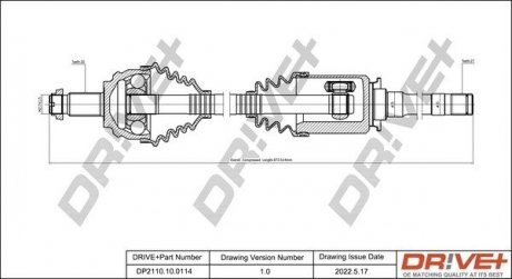 Піввісь BMW X5 (E53) 3.0-4.8 00-06 (R) (L=970mm) Drive+ DP2110100114