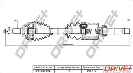 P├ô┼üO┼Ü NAP─śDOWA CITROEN C5 08- PRAWA Drive+ DP2110100204