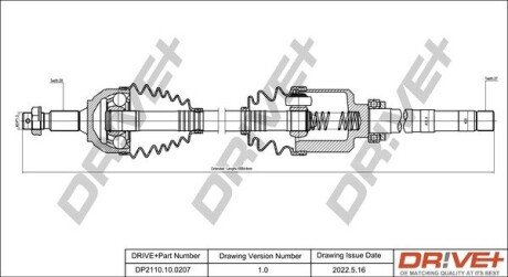 P├ô┼üO┼Ü NAP─śDOWA CITROEN C5 08- PRAWA Drive+ DP2110100207