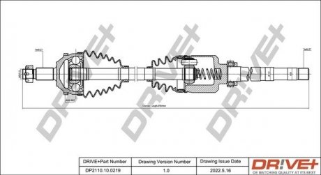 Піввісь Fiat Scudo 2.0HDI (R) (27x37x947x48T) (+ABS) Drive+ DP2110100219