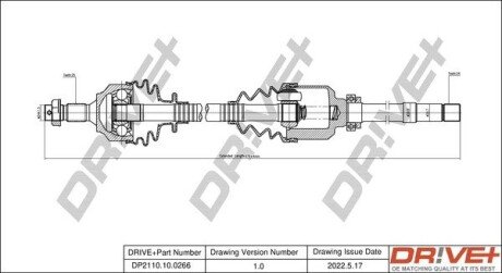 Піввісь Citroen Berlingo/Peugeot Partner 1.6HDI/1.6i 08- (R) (25х24х939) Drive+ DP2110100266