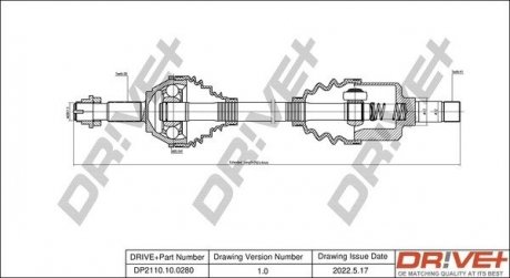 Піввісь Fiat Ducato 2.5TD 94-06 15 (L) (28x41x757.5x54T) (+ABS) Drive+ DP2110100280