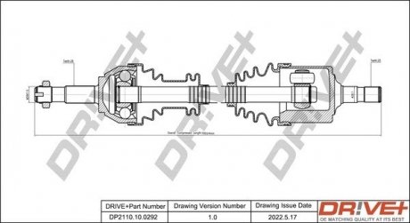 Піввісь Fiat Ducato 82-94 (L) (25x28x701) Drive+ DP2110100292 (фото 1)