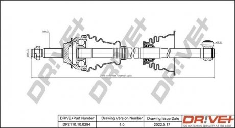 Піввісь (передня) Dacia Logan 1.4/1.6 04- (L) (L=681mm) Drive+ DP2110100294